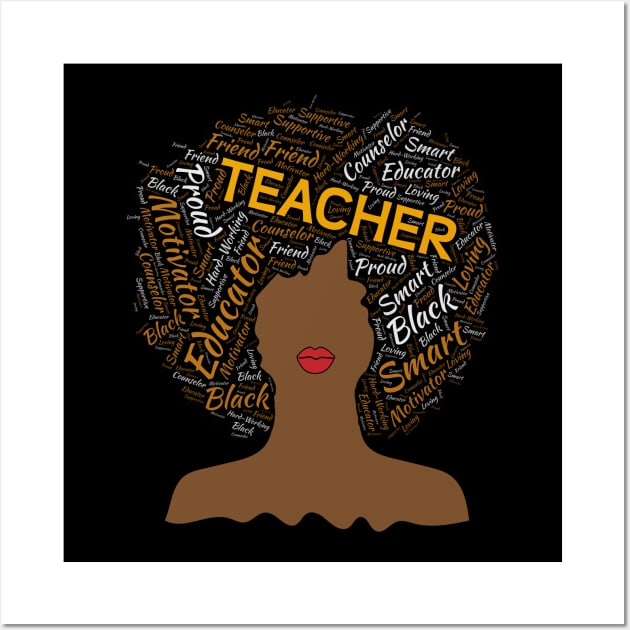 Black Teacher Natural Hair Afro Wall Art by blackartmattersshop